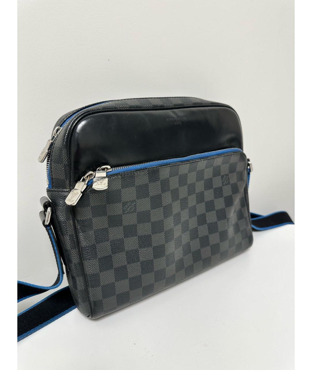 LOUIS VUITTON Черная кожаная сумка на плечо, фото 2