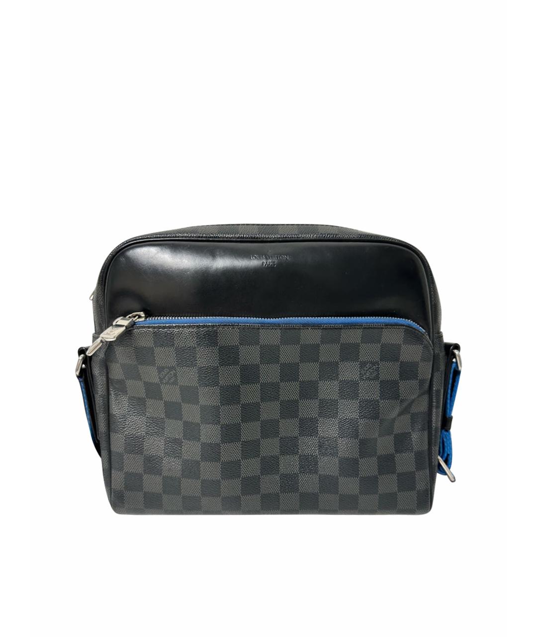 LOUIS VUITTON Черная кожаная сумка на плечо, фото 1