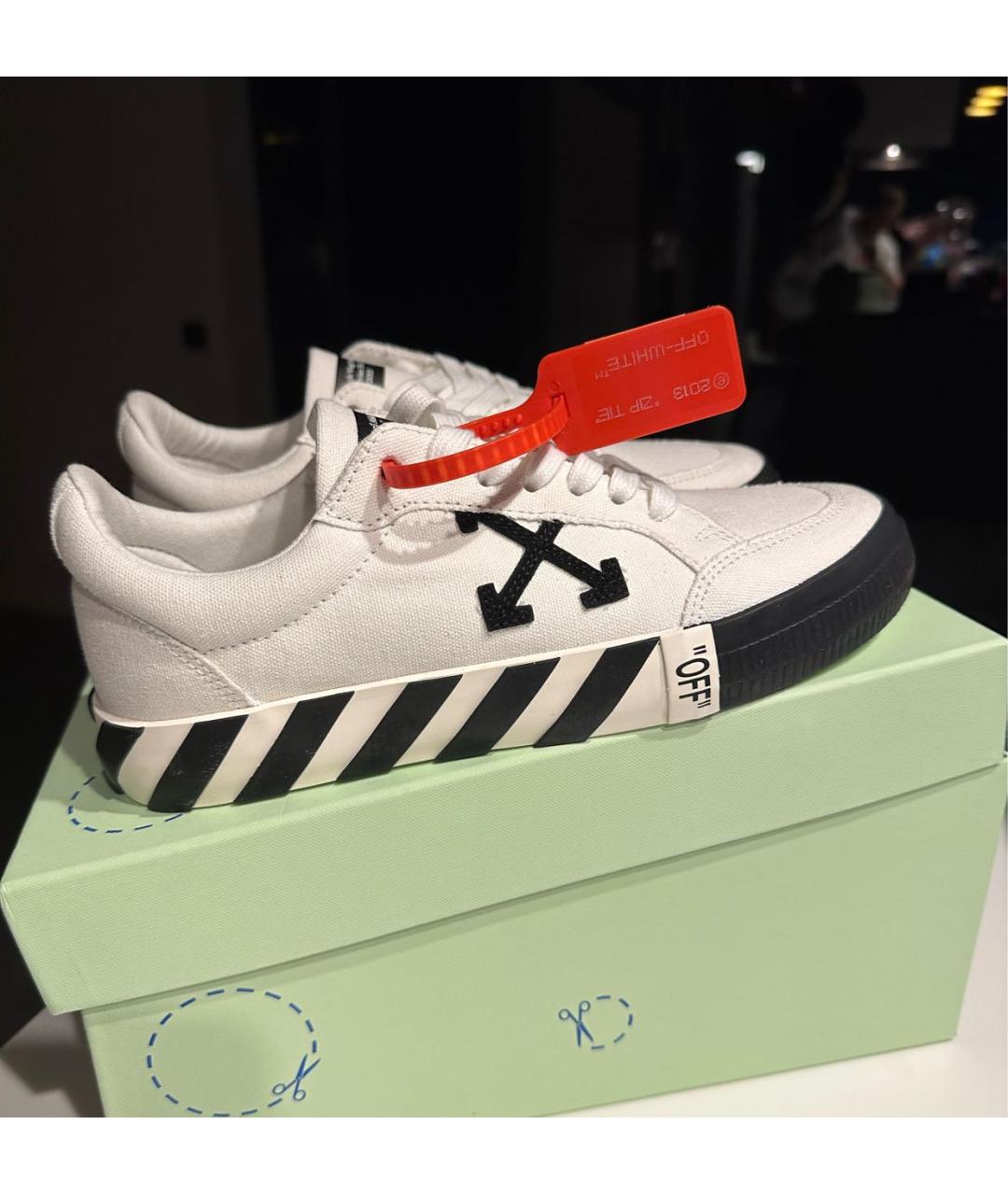 OFF-WHITE Белые текстильные кеды, фото 8