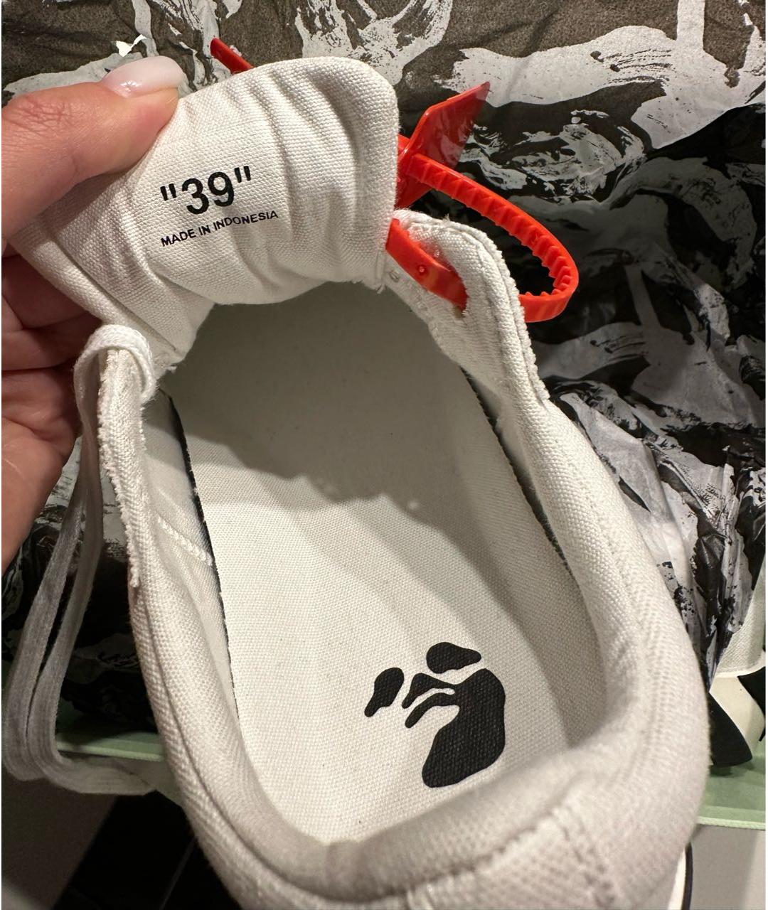 OFF-WHITE Белые текстильные кеды, фото 7