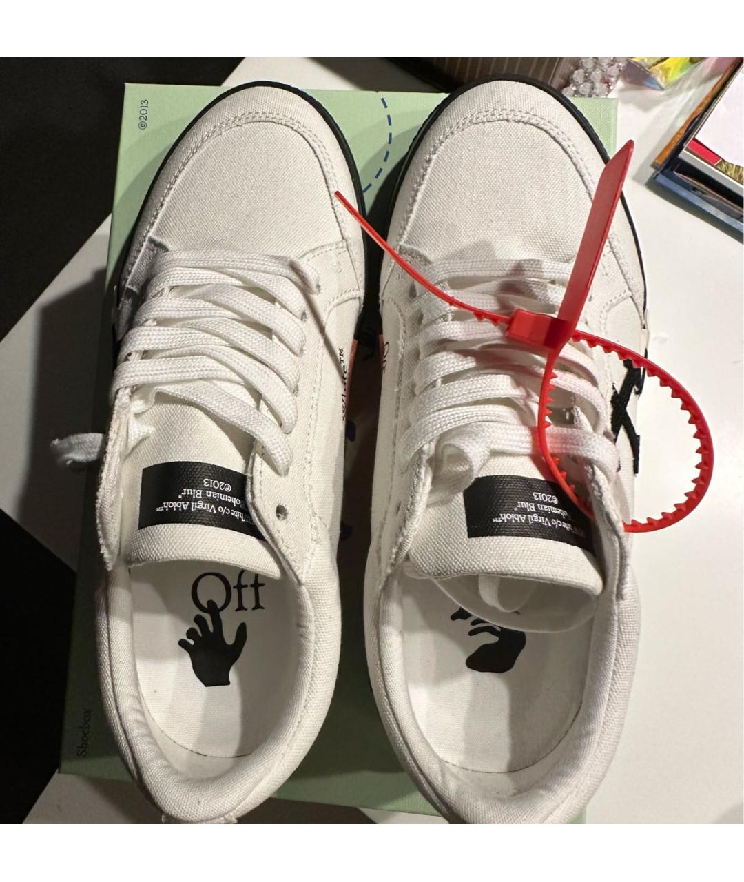 OFF-WHITE Белые текстильные кеды, фото 2