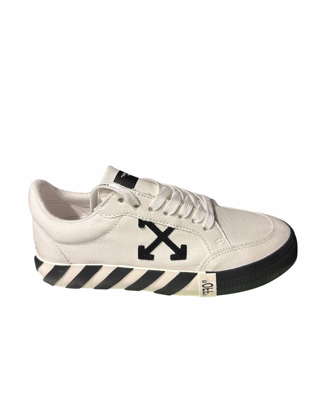 OFF-WHITE Белые текстильные кеды, фото 1