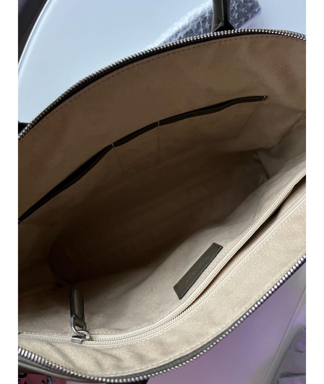 CANALI Хаки кожаный портфель, фото 6