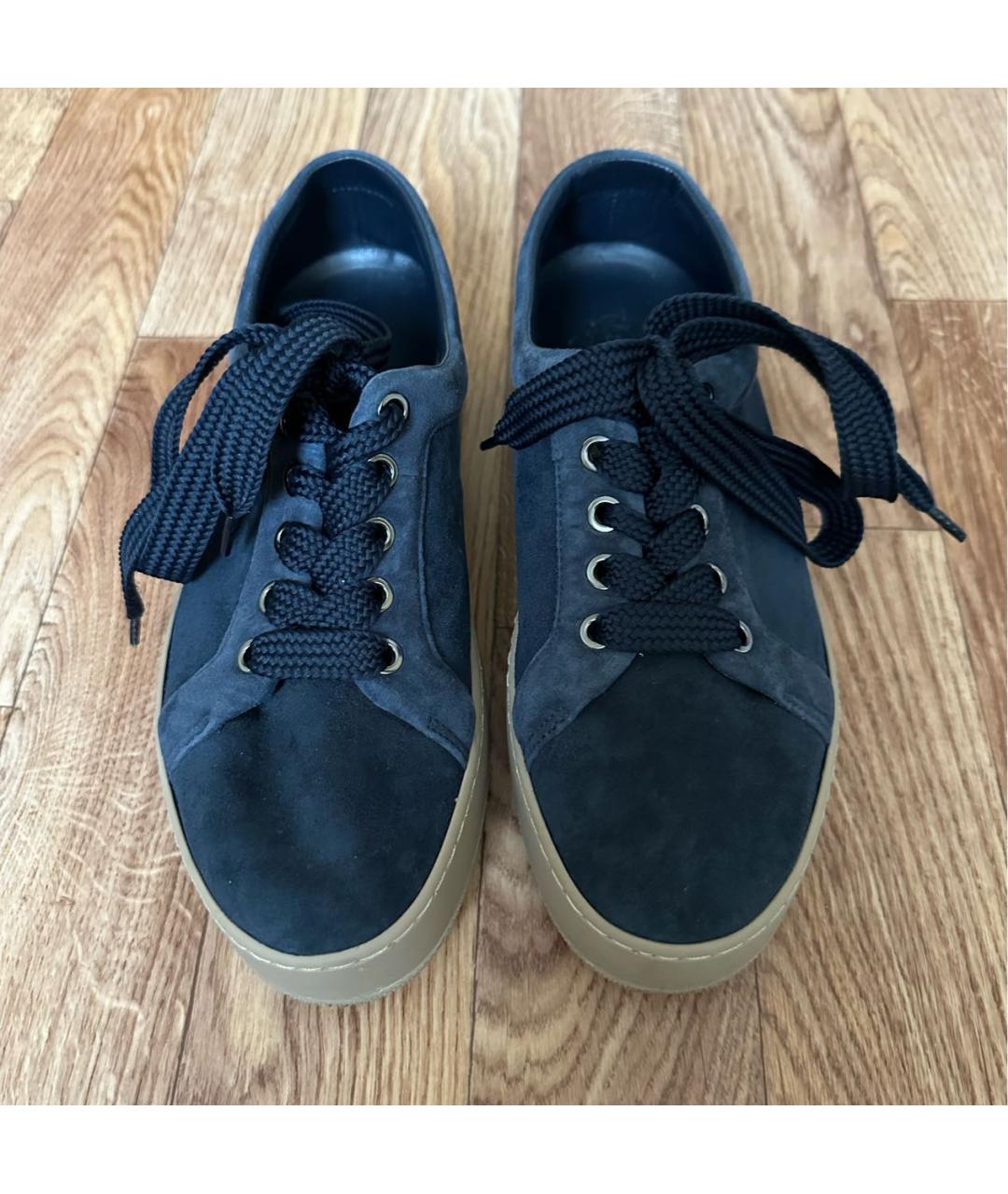 MAX MARA Темно-синие замшевые кроссовки, фото 2