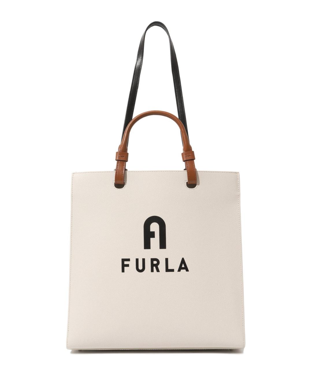 FURLA Белая кожаная сумка тоут, фото 1
