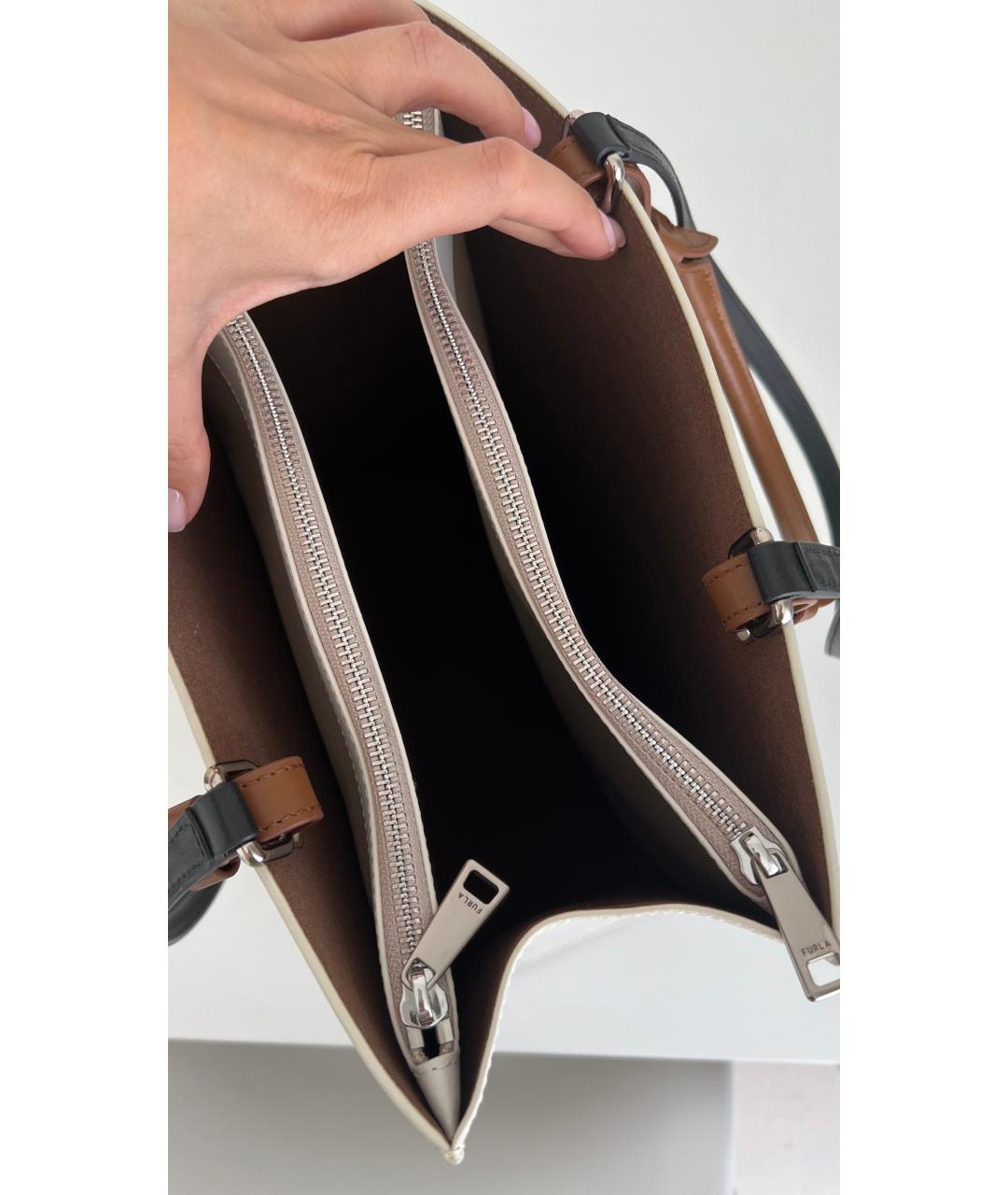 FURLA Белая кожаная сумка тоут, фото 4