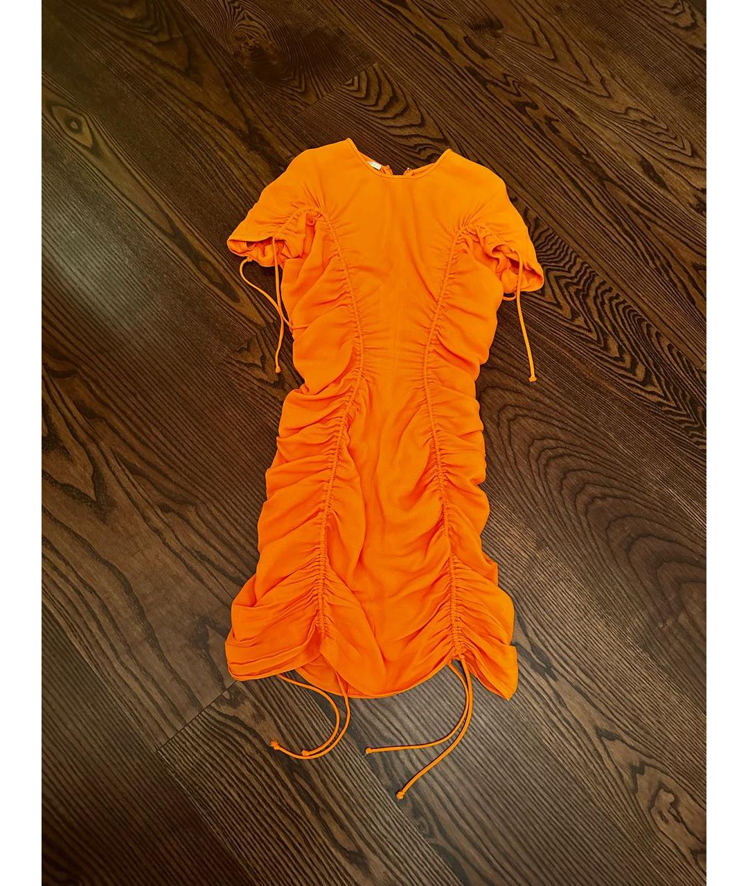 STELLA MCCARTNEY Оранжевое вискозное повседневное платье, фото 2