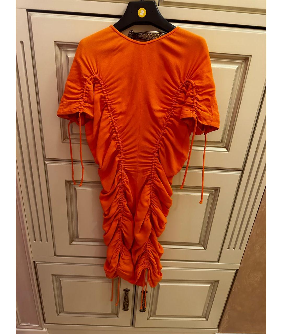 STELLA MCCARTNEY Оранжевое вискозное повседневное платье, фото 7