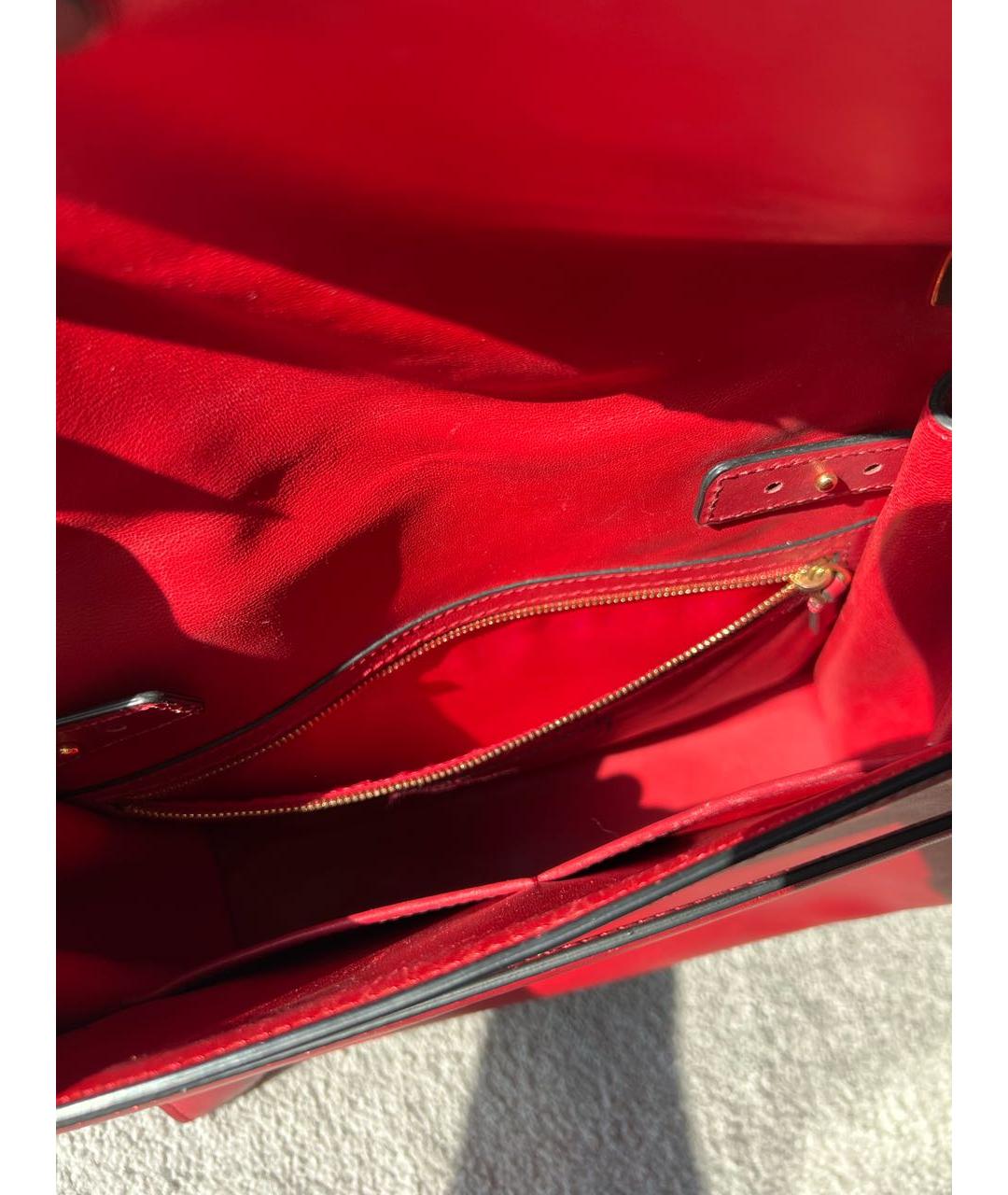 VALENTINO Бордовая кожаная сумка через плечо, фото 4