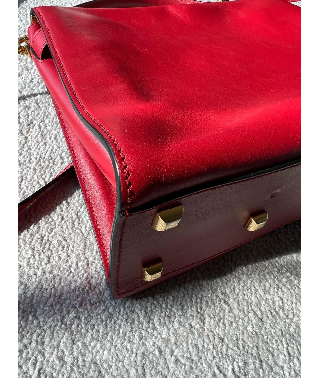 VALENTINO Бордовая кожаная сумка через плечо, фото 3