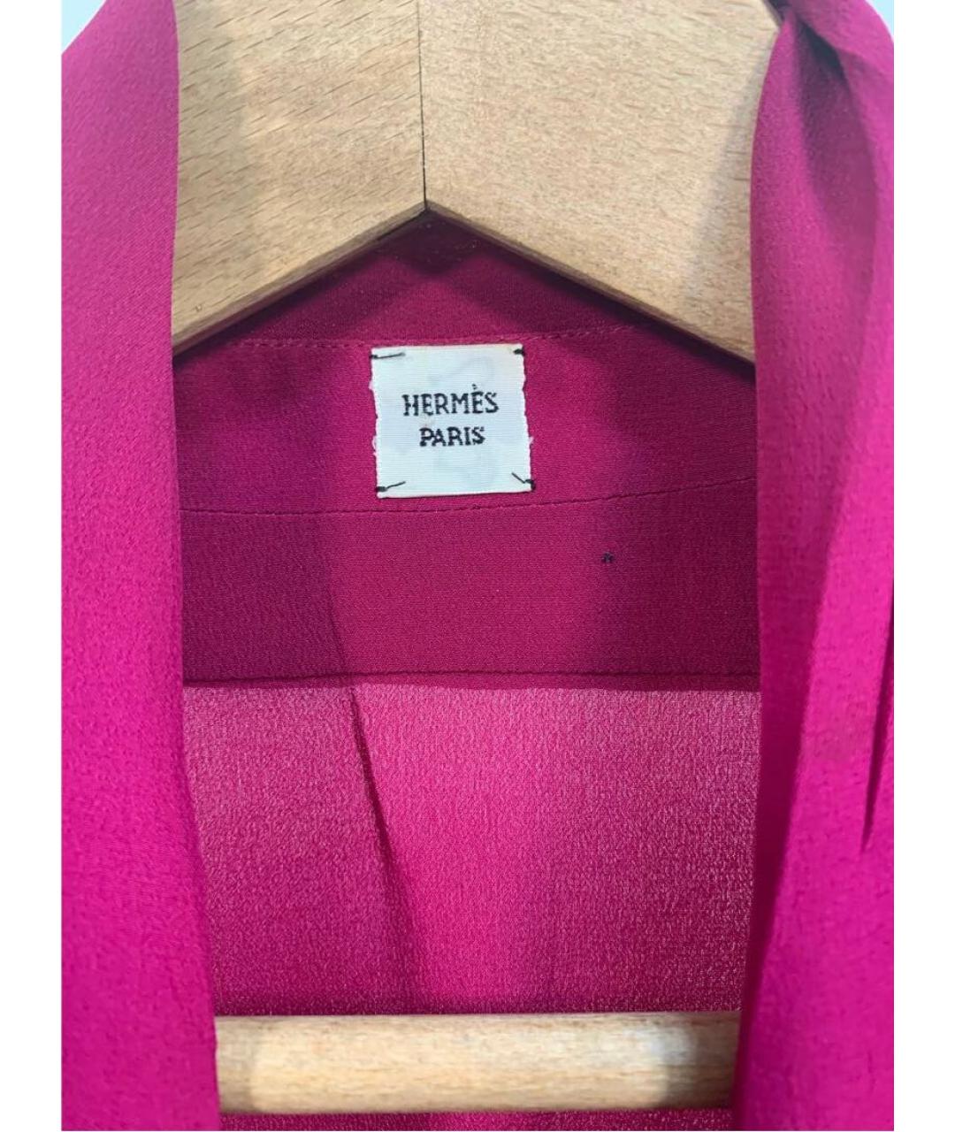 HERMES PRE-OWNED Фуксия шелковая блузы, фото 3