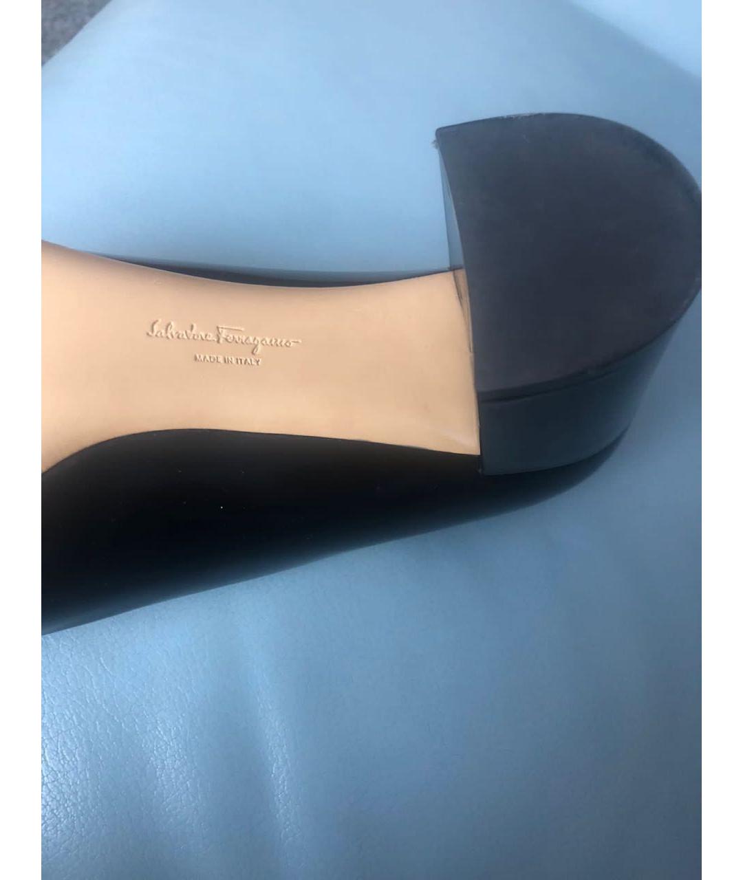 FERRAGAMO Черные кожаные туфли, фото 4