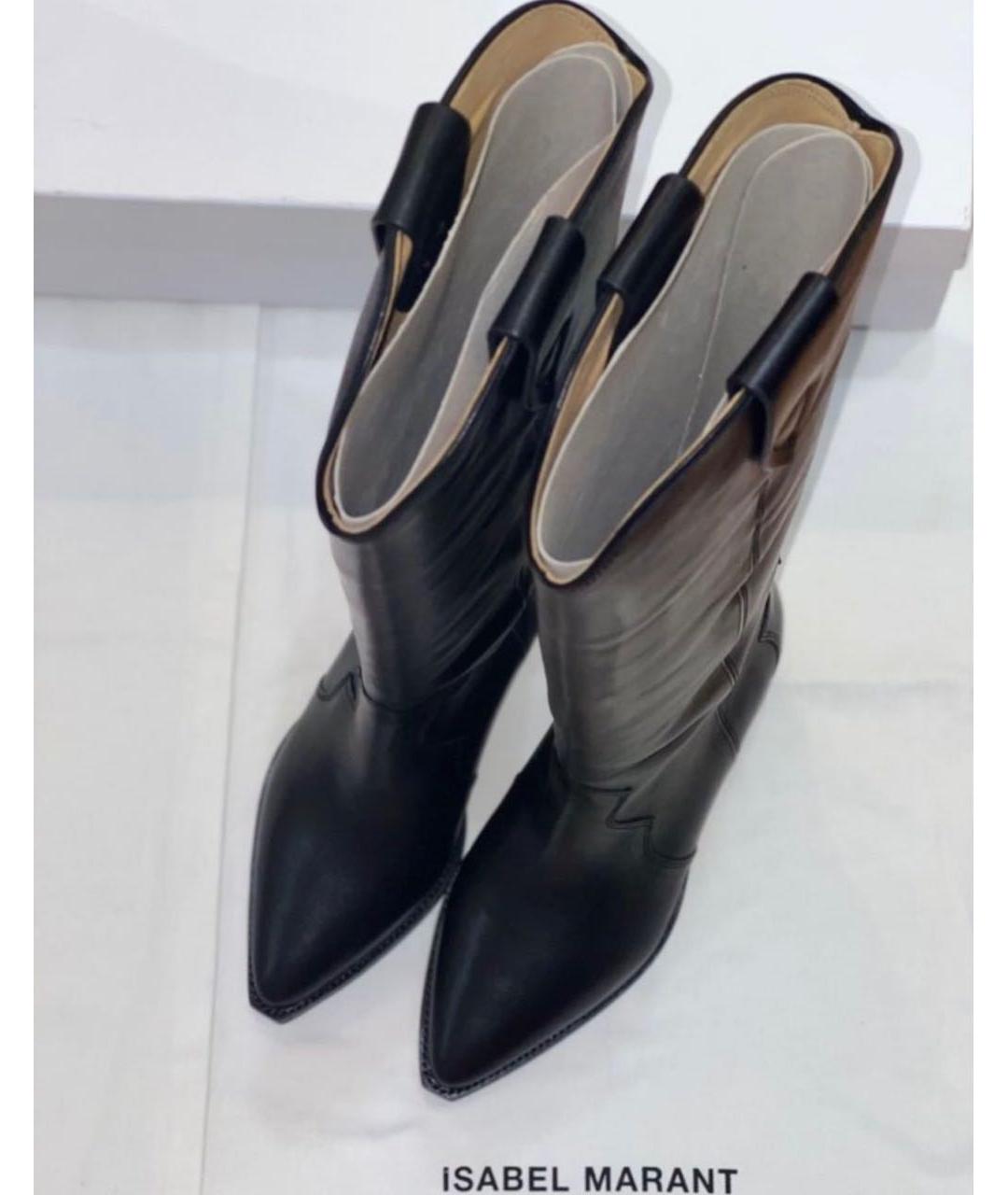 ISABEL MARANT Черные кожаные сапоги, фото 3
