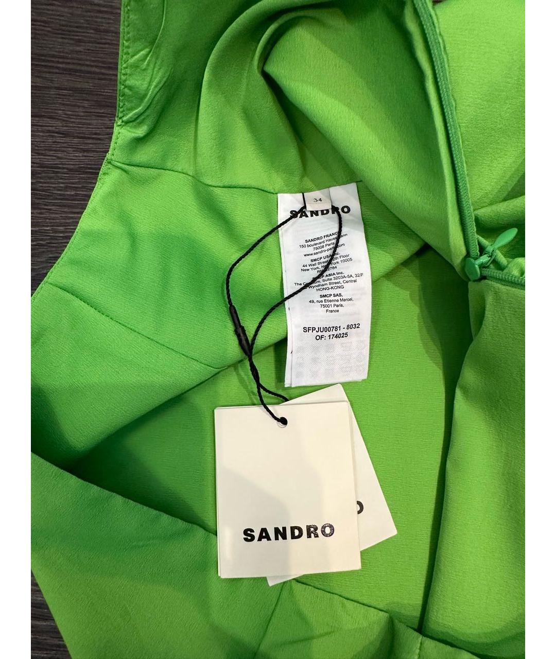 SANDRO Салатовая полиамидовая юбка мини, фото 3