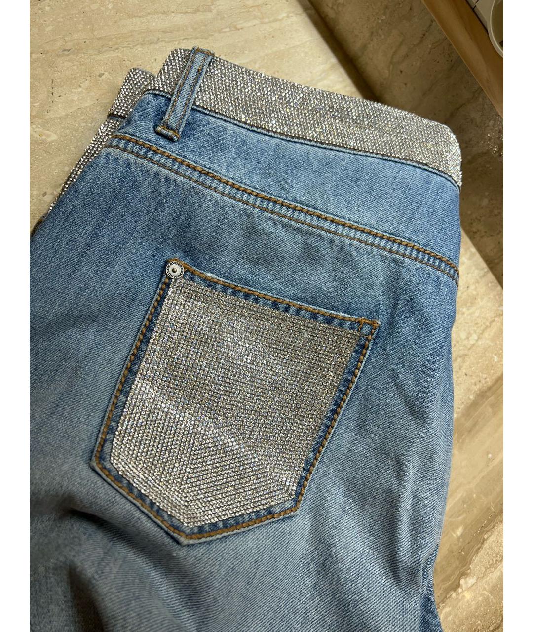 ERMANNO SCERVINO Голубые хлопковые прямые джинсы, фото 4