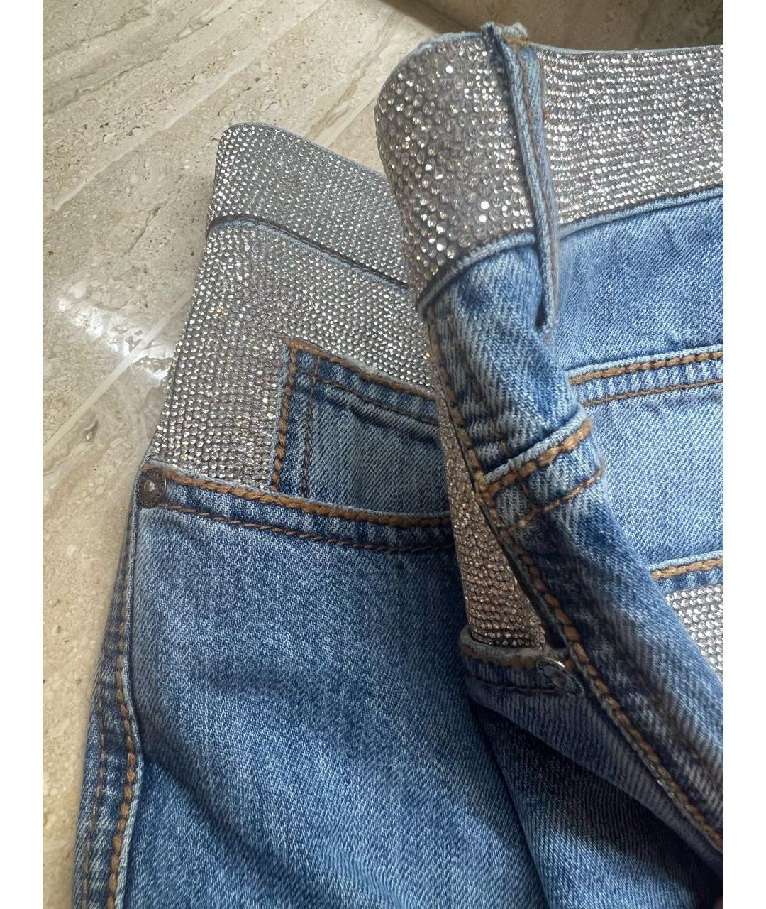 ERMANNO SCERVINO Голубые хлопковые прямые джинсы, фото 5