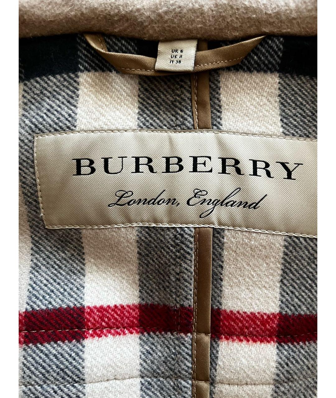 BURBERRY Бежевое шерстяное пальто, фото 3