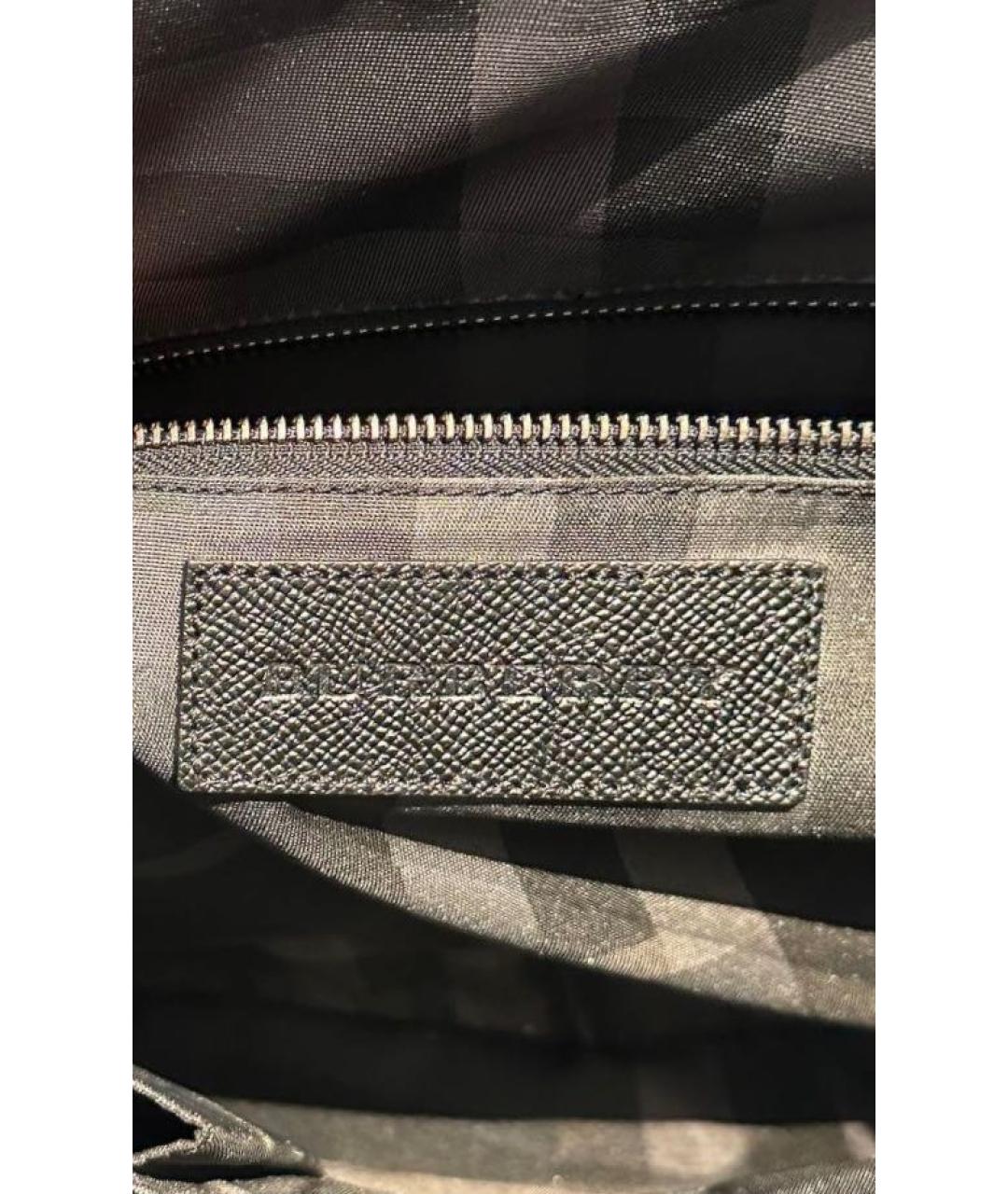 BURBERRY Черный кожаный портфель, фото 5