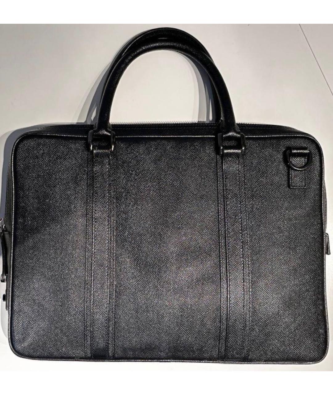 BURBERRY Черный кожаный портфель, фото 3