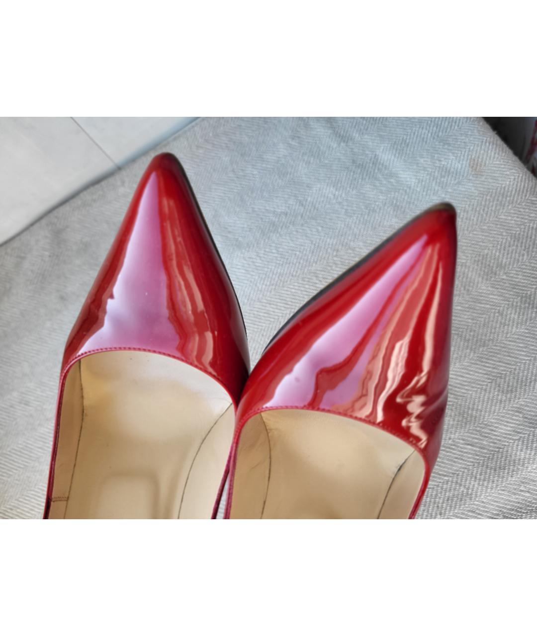 JIMMY CHOO Красные туфли из лакированной кожи, фото 6
