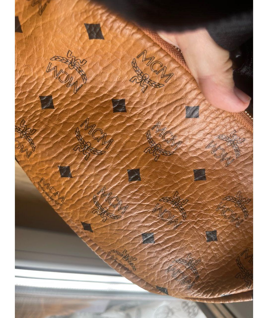 MCM Оранжевая поясная сумка из искусственной кожи, фото 4