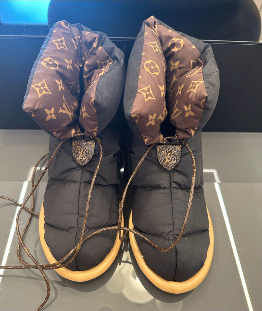 LOUIS VUITTON Черные текстильные ботинки, фото 4