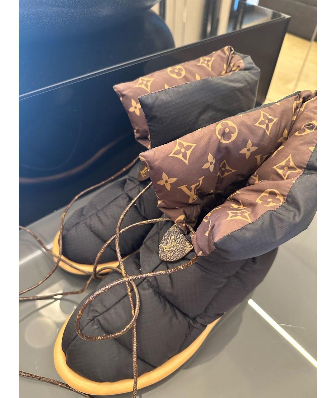 LOUIS VUITTON Черные текстильные ботинки, фото 2