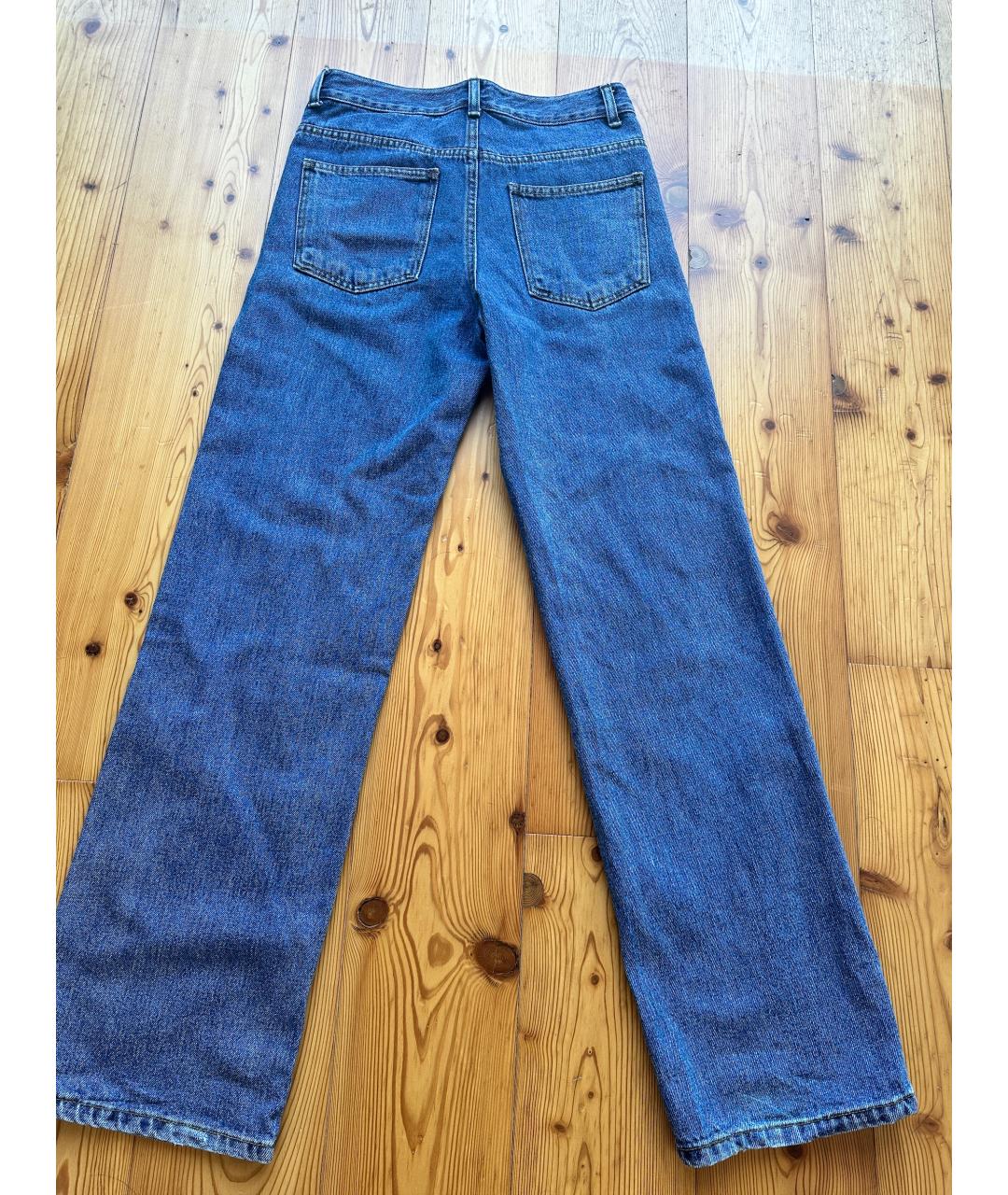 THE FRANKIE SHOP Синие хлопковые прямые джинсы, фото 2