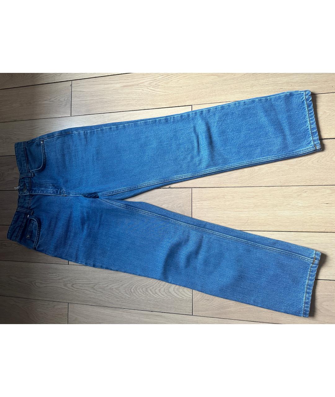 12 STOREEZ Синие хлопковые прямые джинсы, фото 7