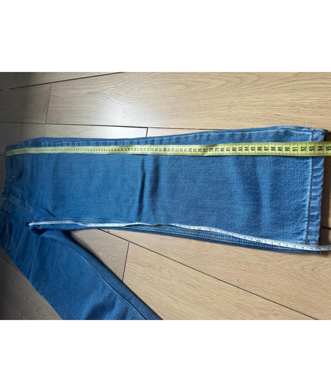 12 STOREEZ Синие хлопковые прямые джинсы, фото 5