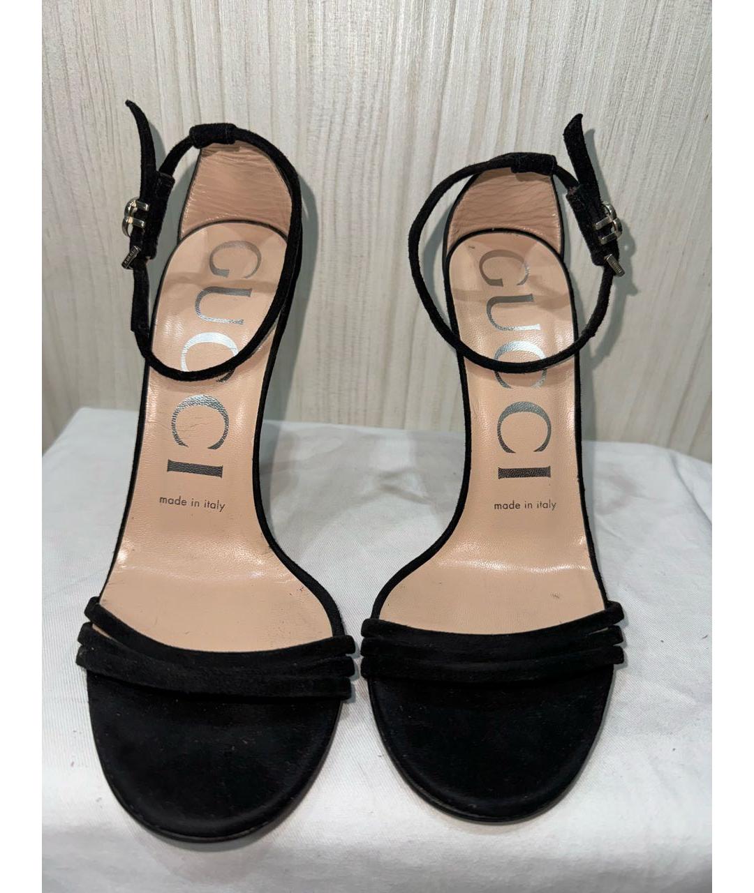 GUCCI Черные замшевые босоножки, фото 2