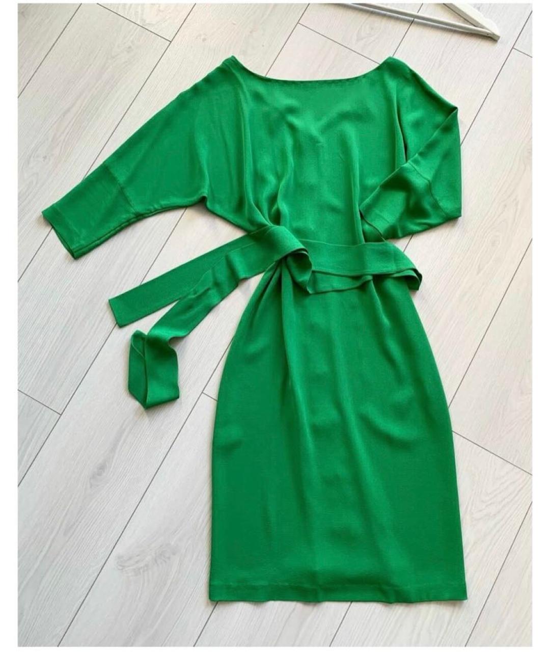 DIANE VON FURSTENBERG Зеленые шелковое повседневное платье, фото 5
