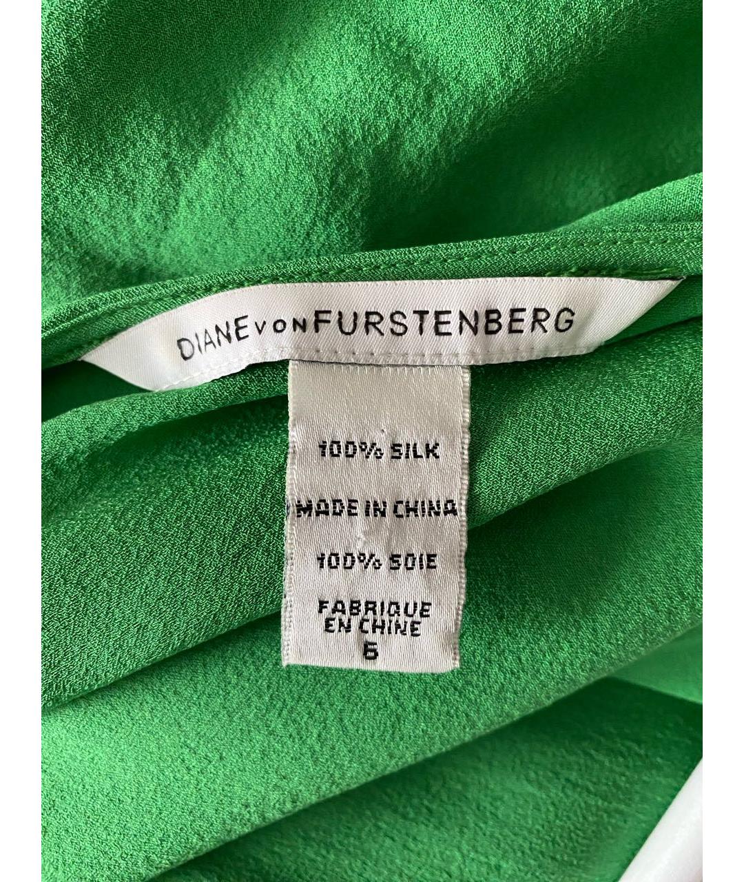 DIANE VON FURSTENBERG Зеленые шелковое повседневное платье, фото 3