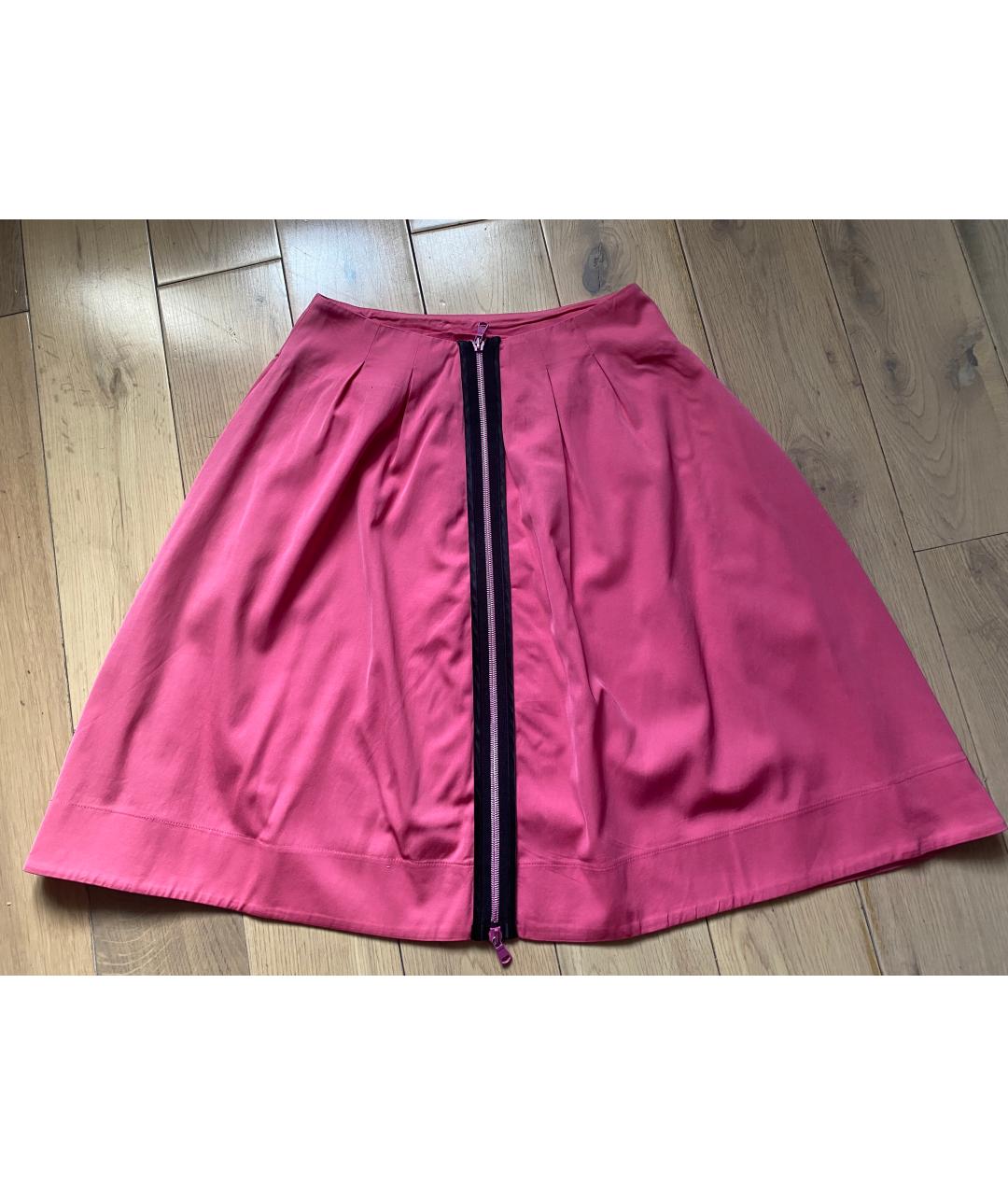 MCQ ALEXANDER MCQUEEN Розовая вискозная юбка миди, фото 2