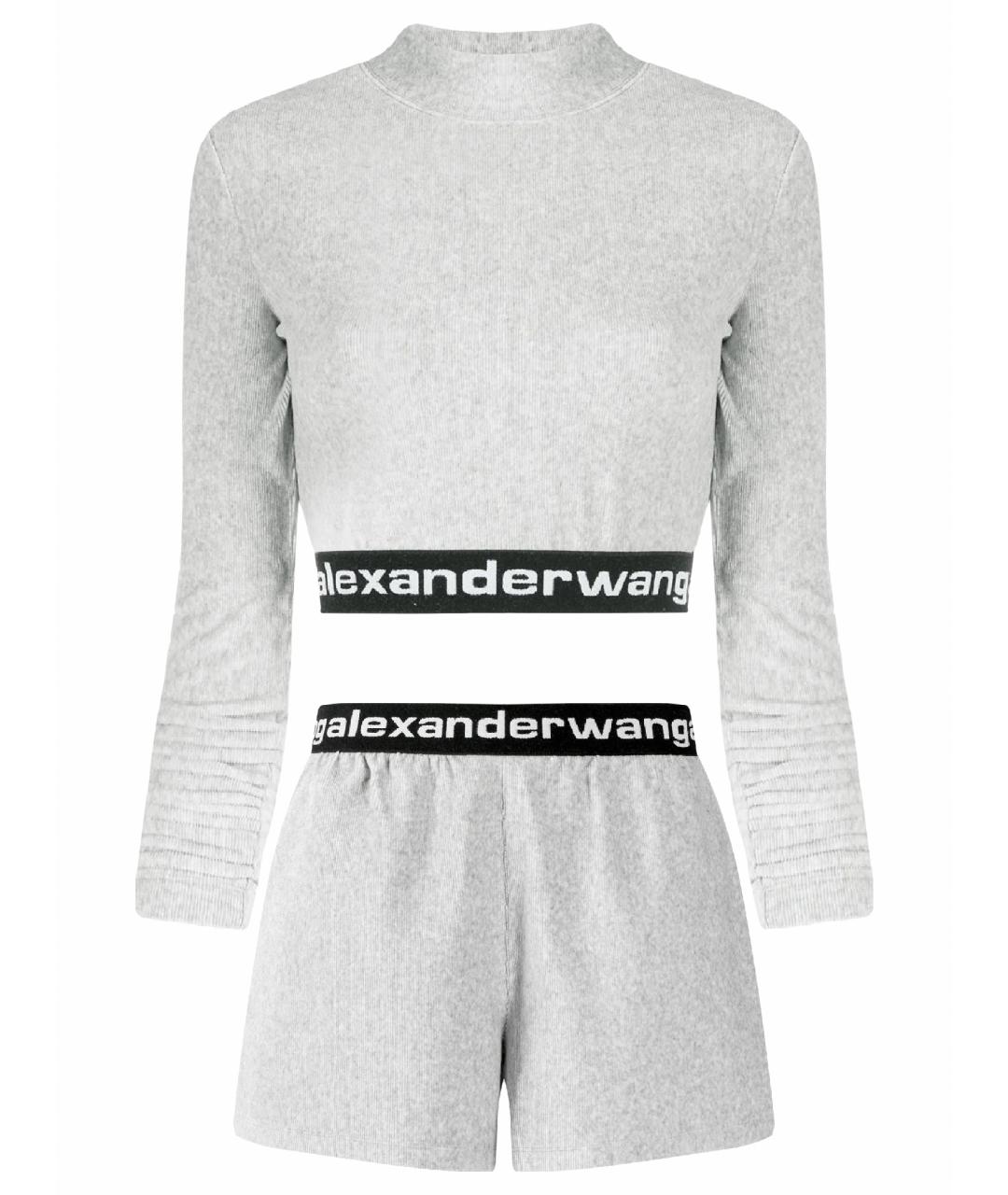 T BY ALEXANDER WANG Серый хлопковый костюм с юбками, фото 1