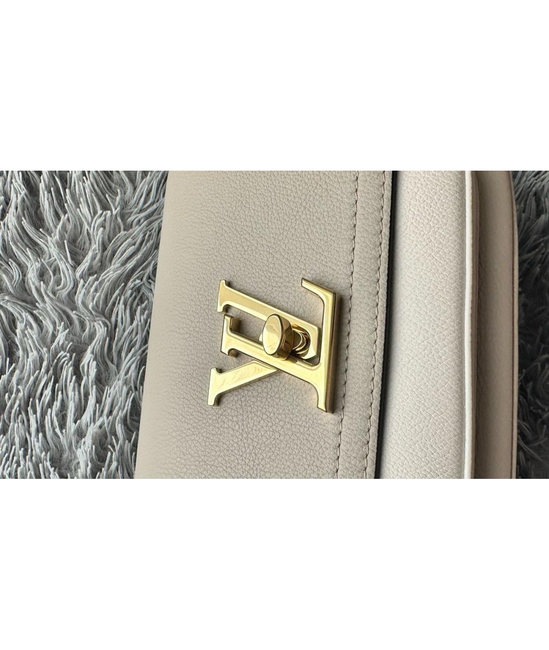 LOUIS VUITTON Бежевая кожаная сумка через плечо, фото 3