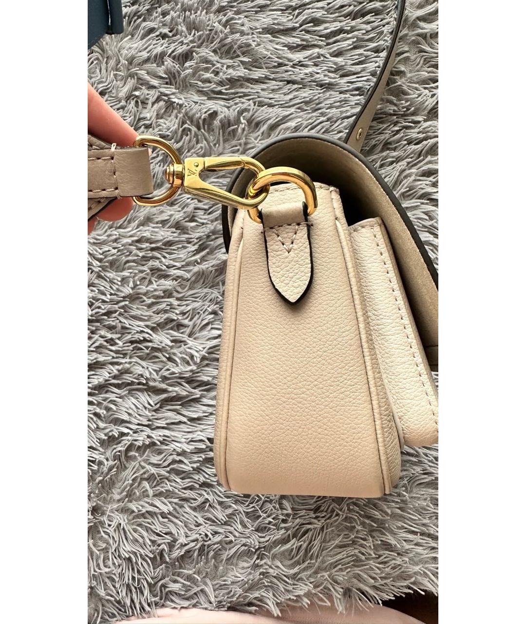 LOUIS VUITTON Бежевая кожаная сумка через плечо, фото 4
