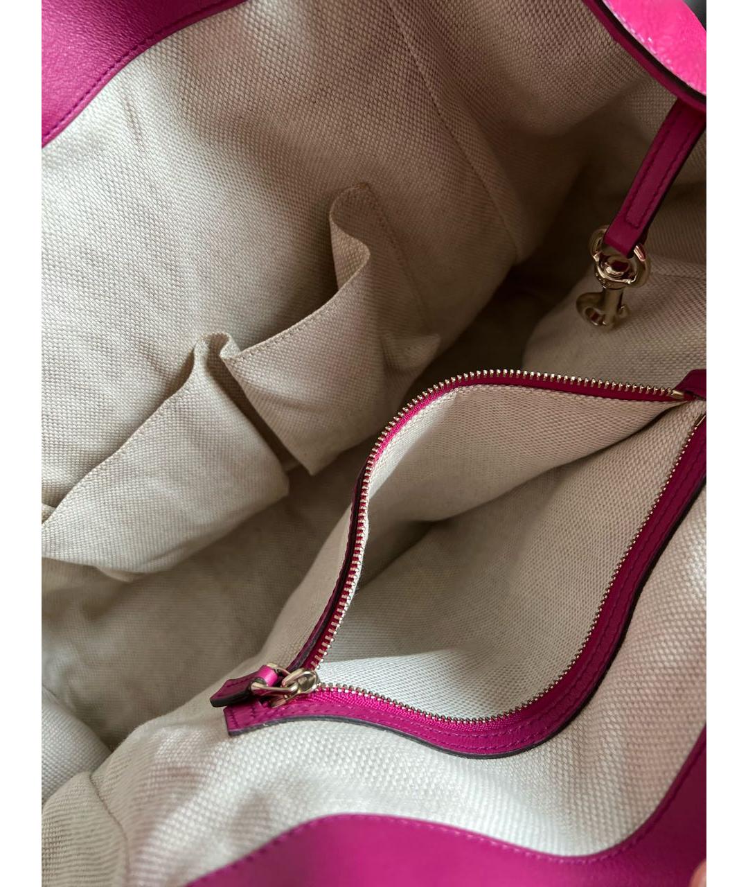 GUCCI Фуксия сумка тоут из лакированной кожи, фото 8