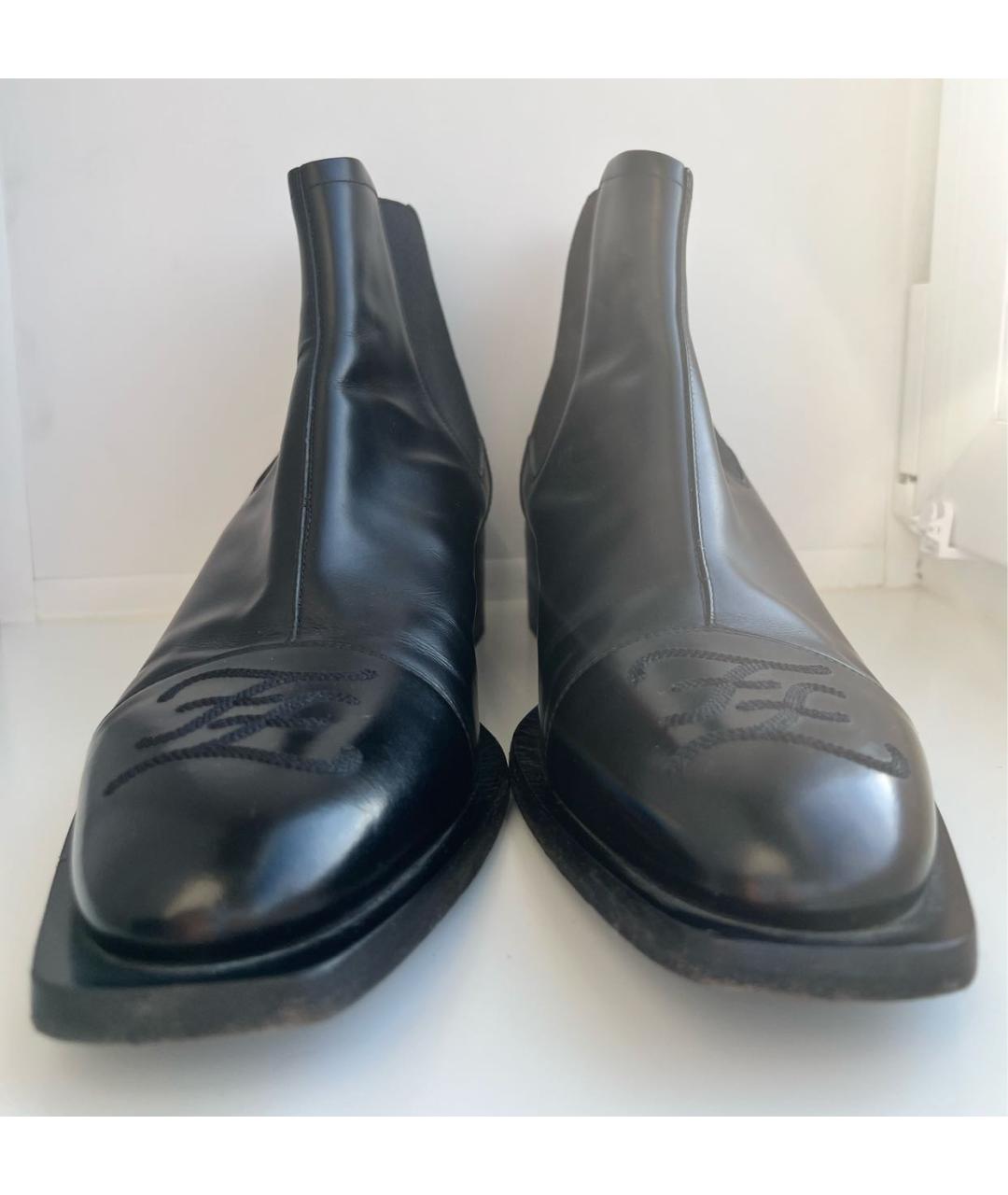 FENDI Черные кожаные высокие ботинки, фото 2