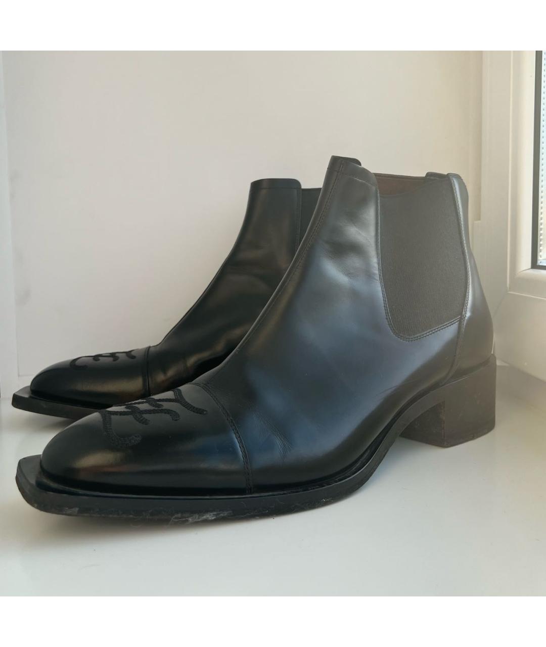 FENDI Черные кожаные высокие ботинки, фото 4