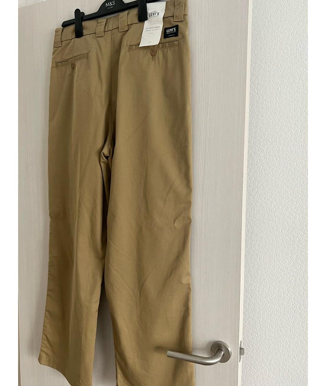LEVI'S Бежевые хлопковые повседневные брюки, фото 2