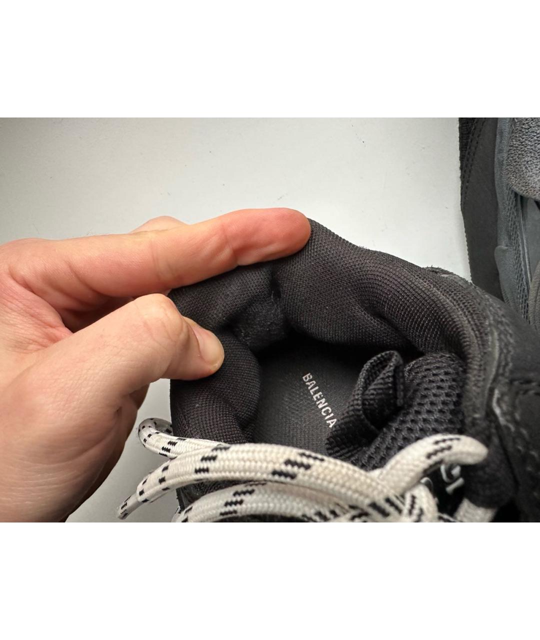 BALENCIAGA Черные текстильные низкие кроссовки / кеды, фото 4