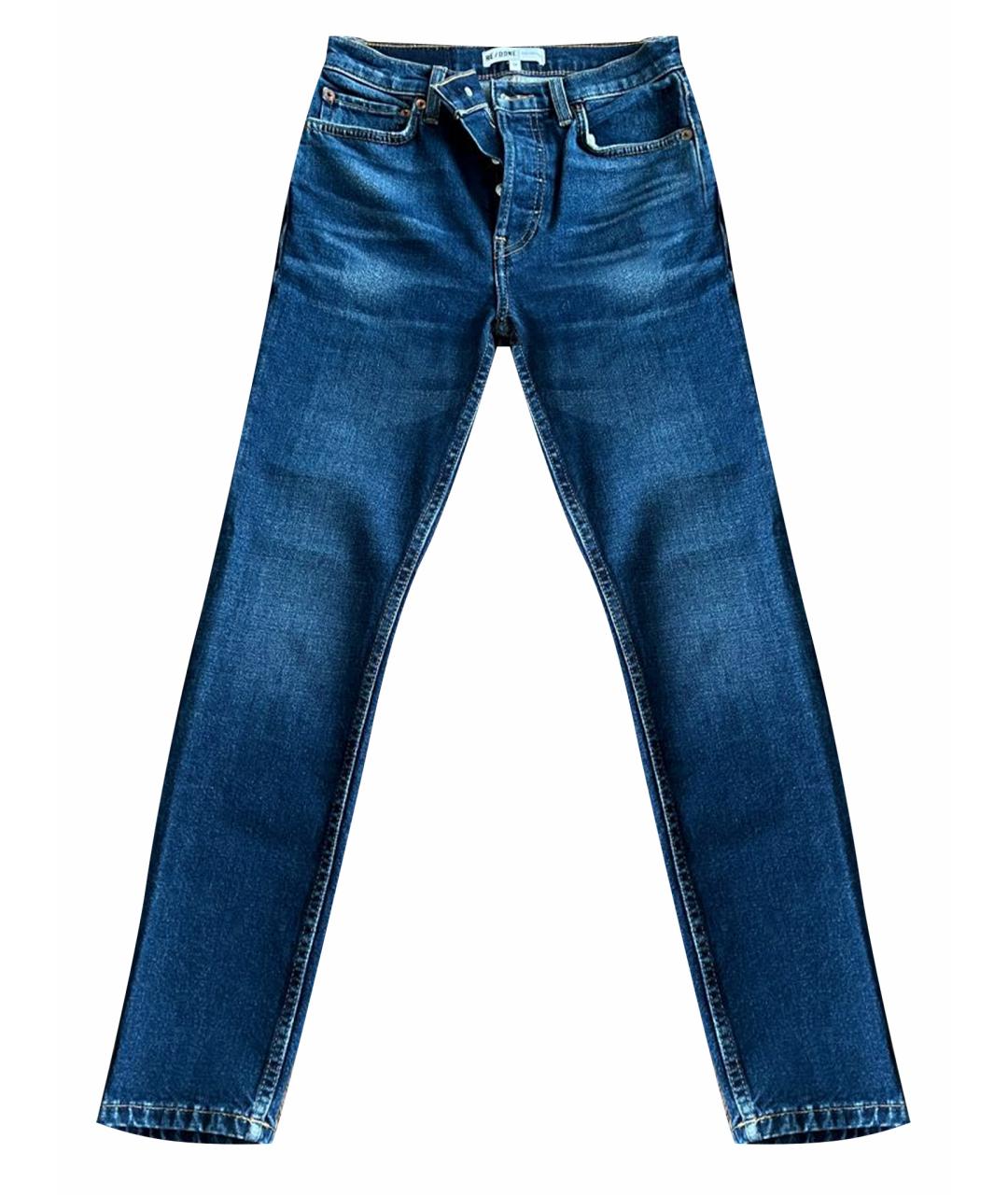 RE/DONE Темно-синие хлопковые прямые джинсы, фото 1