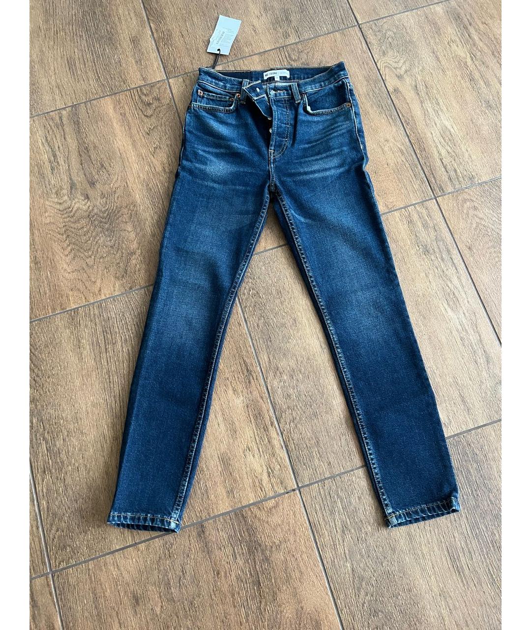RE/DONE Темно-синие хлопковые прямые джинсы, фото 3