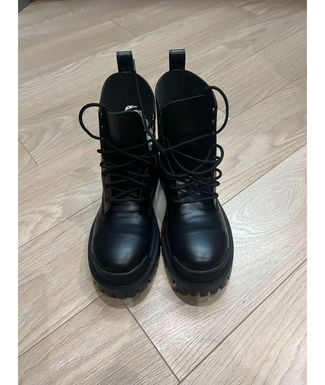 BALENCIAGA Черные кожаные ботинки, фото 2