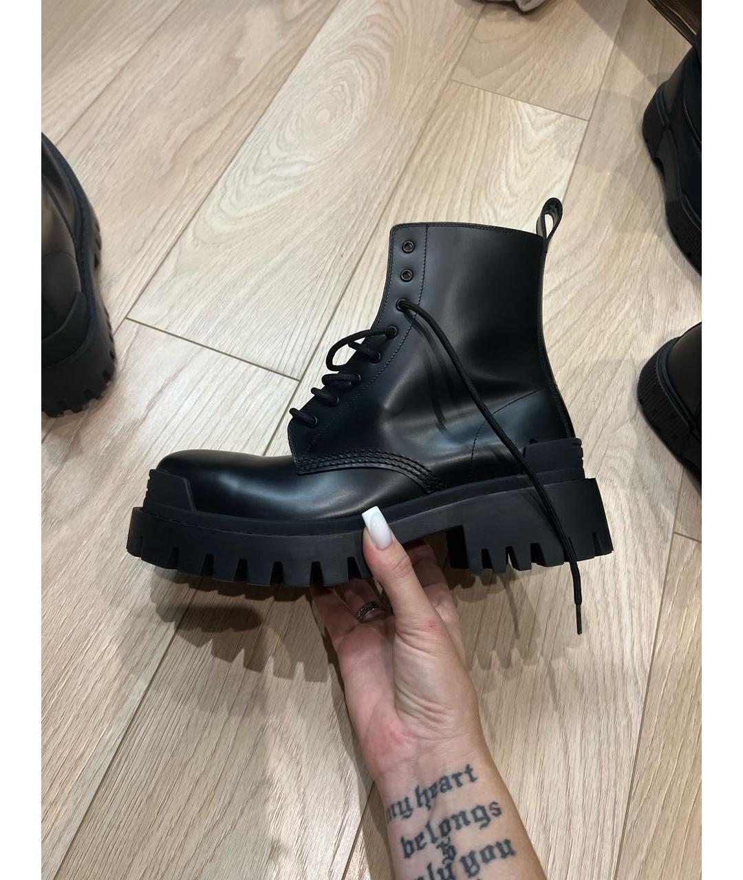 BALENCIAGA Черные кожаные ботинки, фото 5