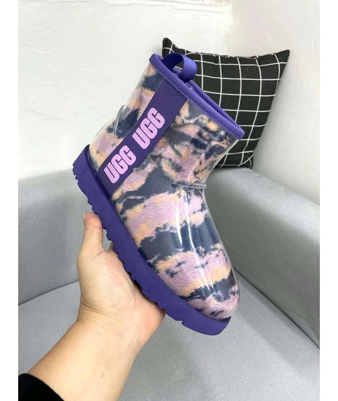 UGG AUSTRALIA Фиолетовые резиновые ботинки, фото 4