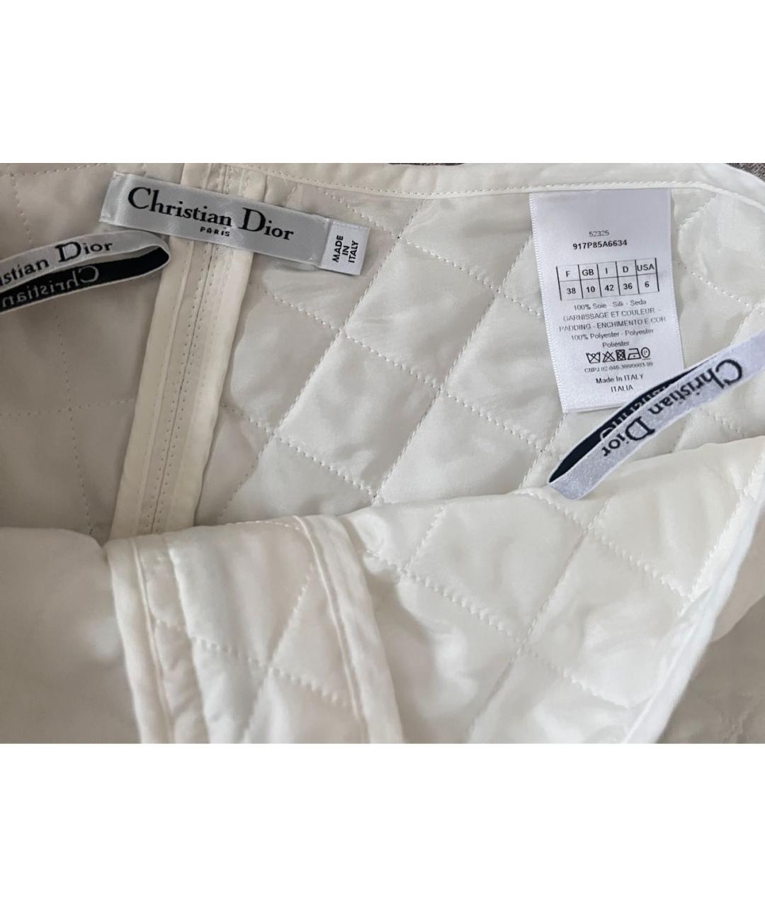 CHRISTIAN DIOR Белые шелковые шорты, фото 4