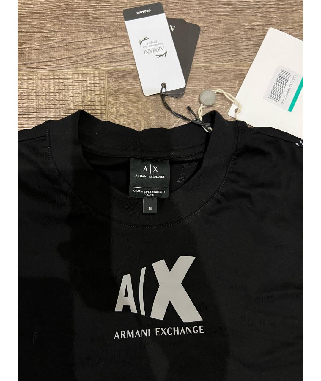 ARMANI EXCHANGE Черная хлопковая футболка