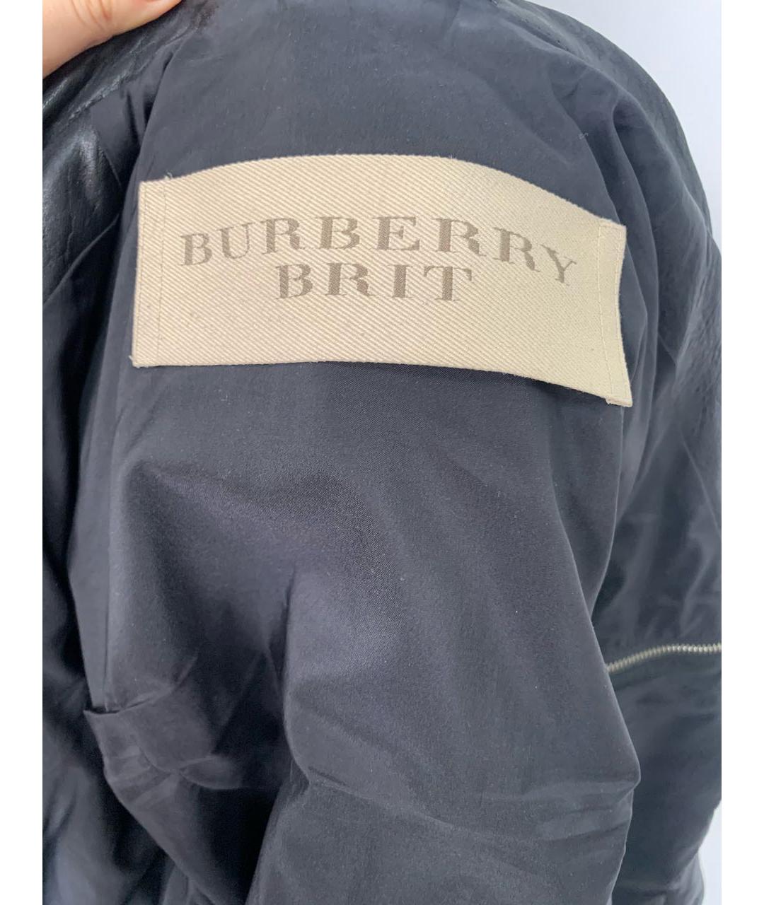 BURBERRY Черная кожаная куртка, фото 6